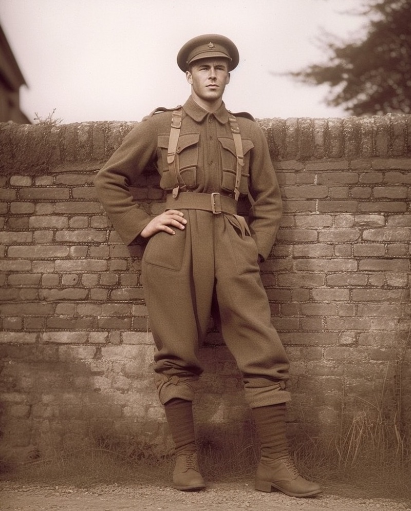  Men's 1940S Vintage Straight Trousers Men's Military