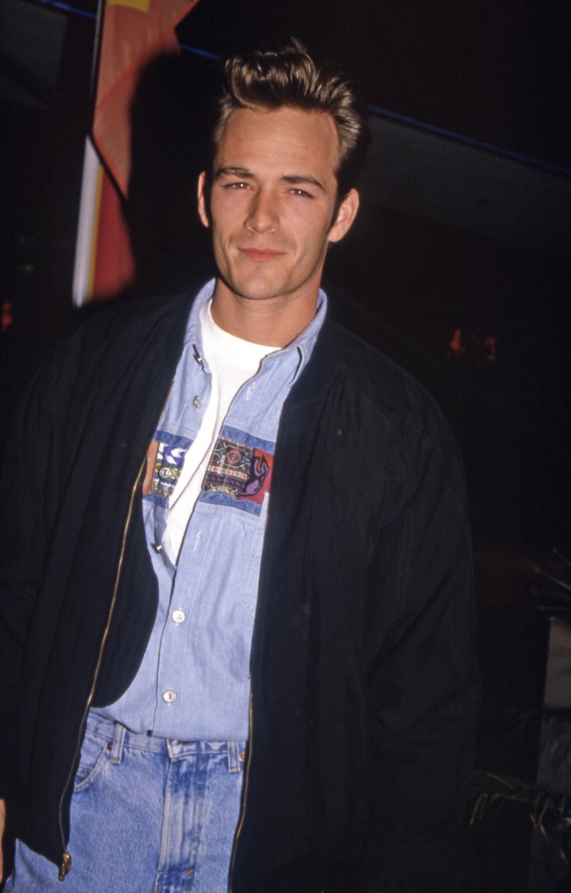 Luke Perry Bomber Jacket Denim Jeans 1991 Mens Fashion 