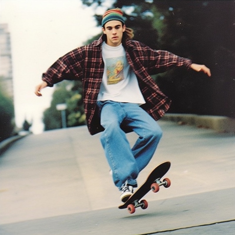Skateboarder 90s Fashion Men 