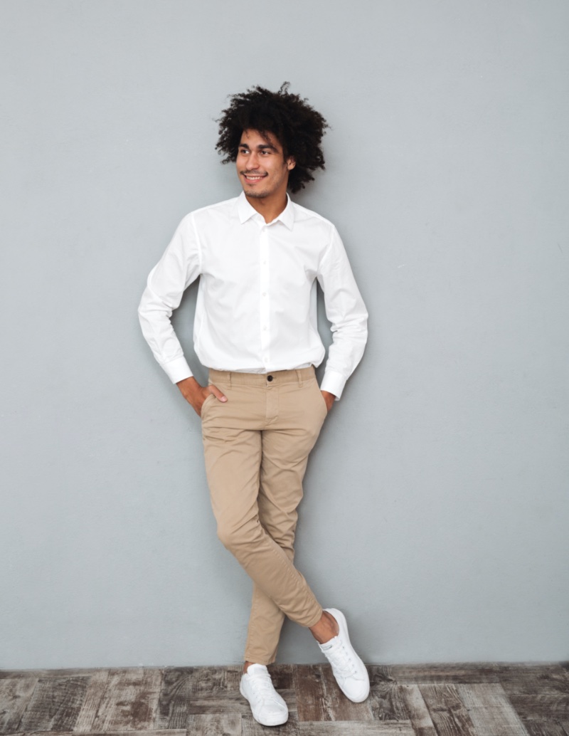 5 Beige Pants Outfits For Men | Beige pants outfit, Mens outfits, Pants  outfit men