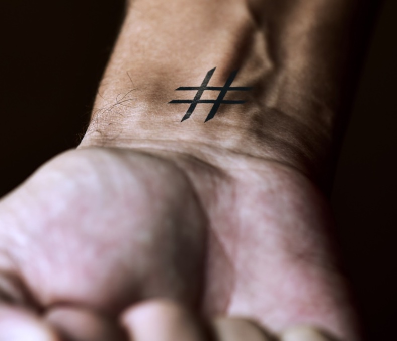 Tattoo Ideas for Men Wrist Tattoo Hashtag Crop
