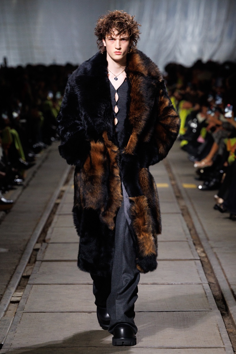 Alexander McQueen fall-winter 2024 collection men's faux fur coat