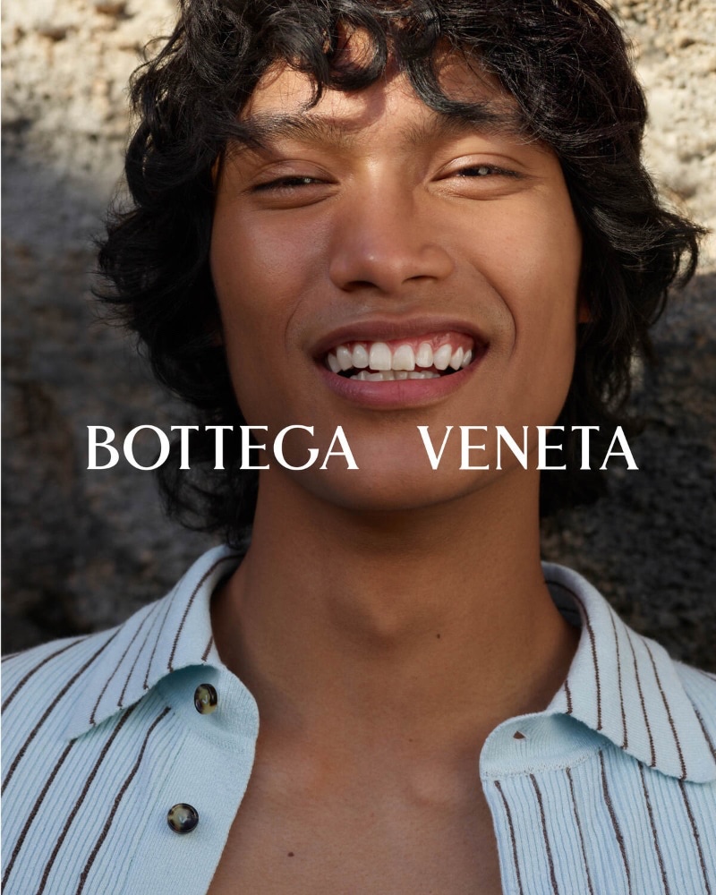 Isaiah Zacarias is all smiles for the Bottega Veneta 2024 Summer Solstice campaign.