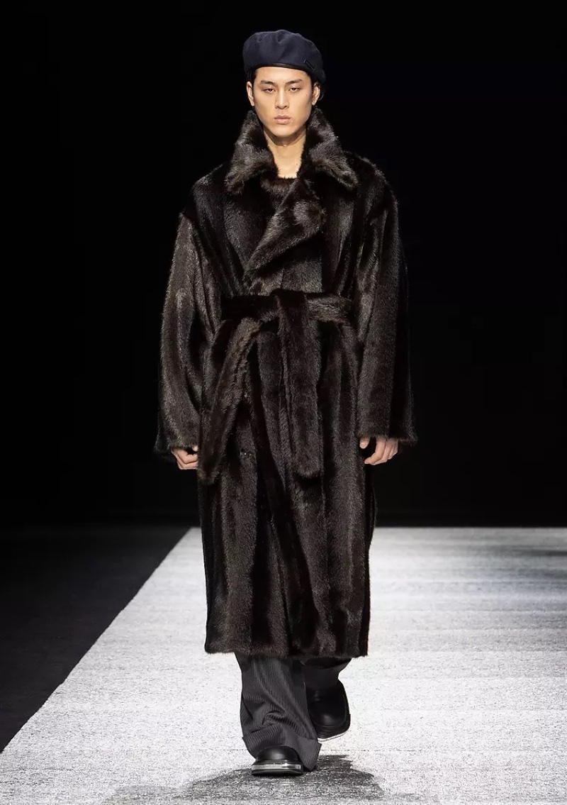 Emporio Armani fall-winter 2024 collection men's faux fur coat