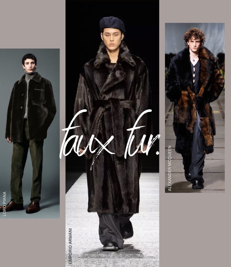 Men's Fall 2024 Fashion Trend Faux Fur