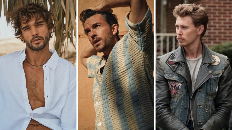 Week in Review: Marlon Teixeira for the Banana Republic summer 2024 campaign, Jonathan Bailey for the Orlebar Brown summer 2024 campaign, and Austin Butler in The Bikeriders.