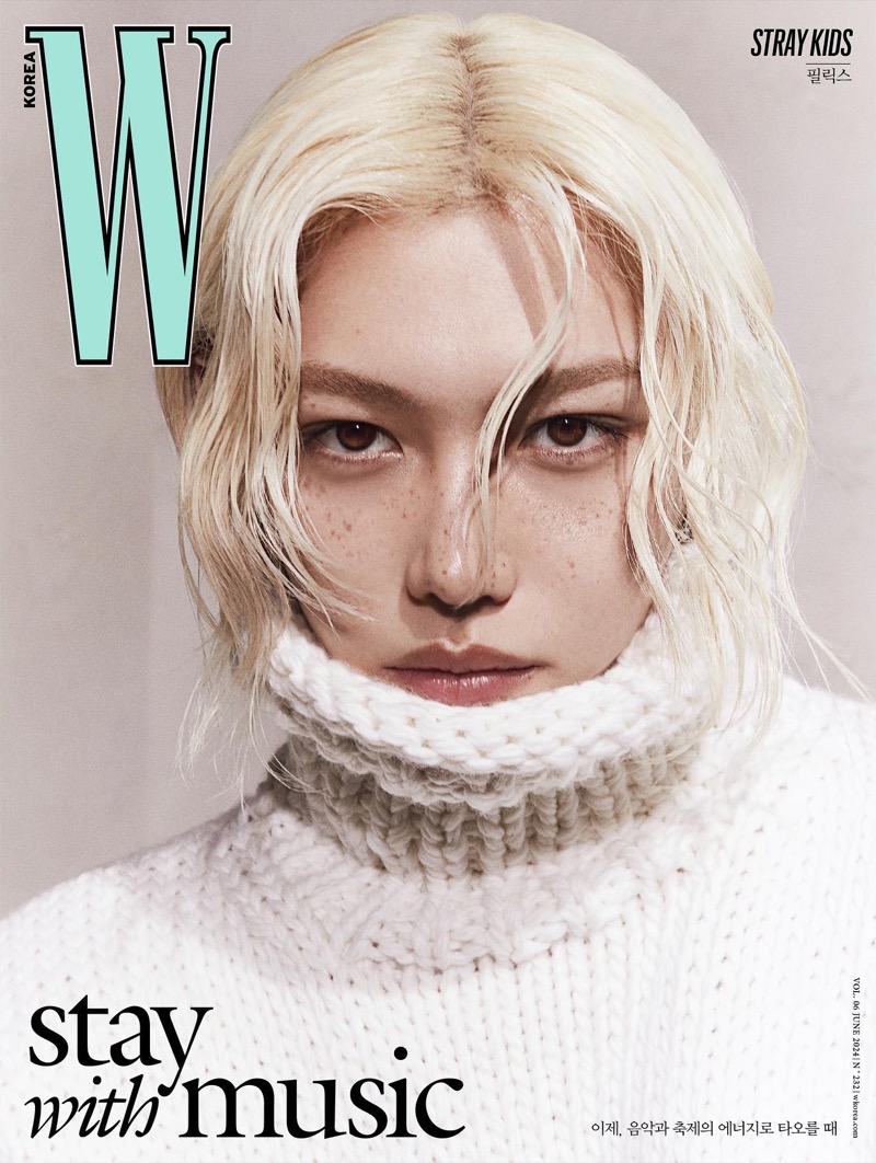 Felix is serene in Louis Vuitton for the cover of W Korea.