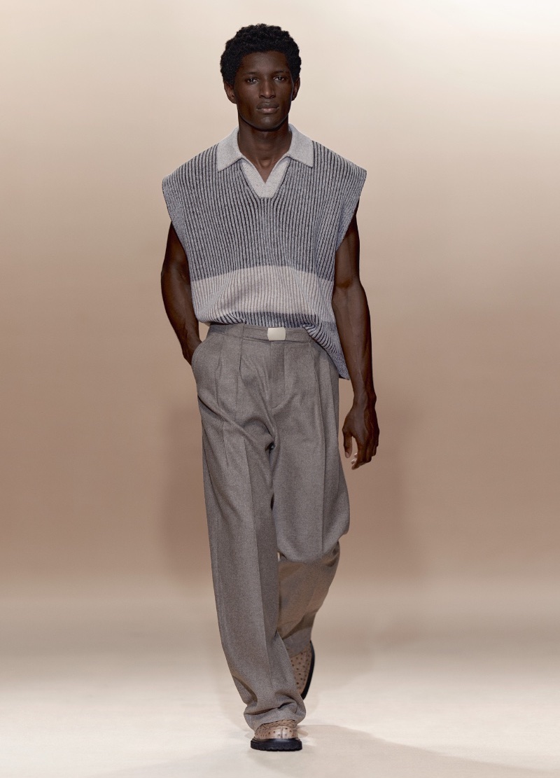 Filippa K fall-winter 2024 collection grandpacore trend sweater vest