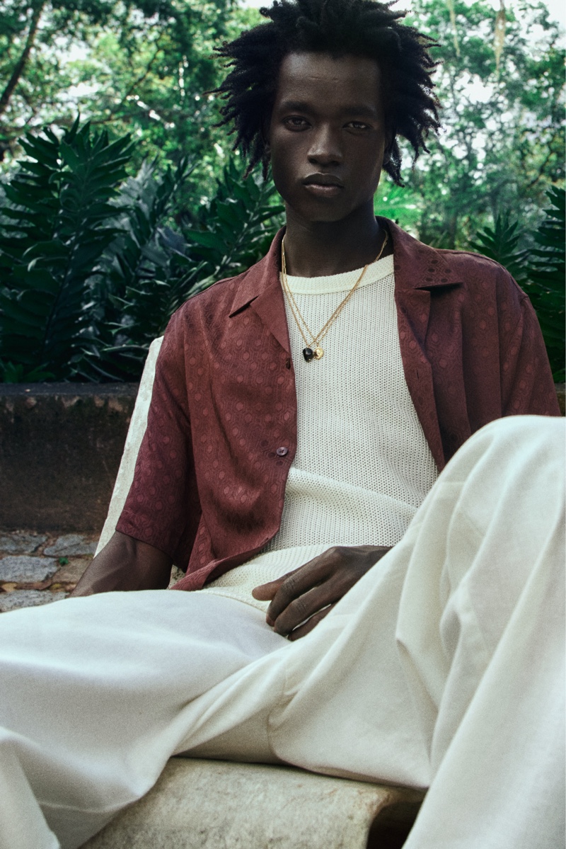 Zakaria Dau models a chic summer look for H&M's latest campaign for men.