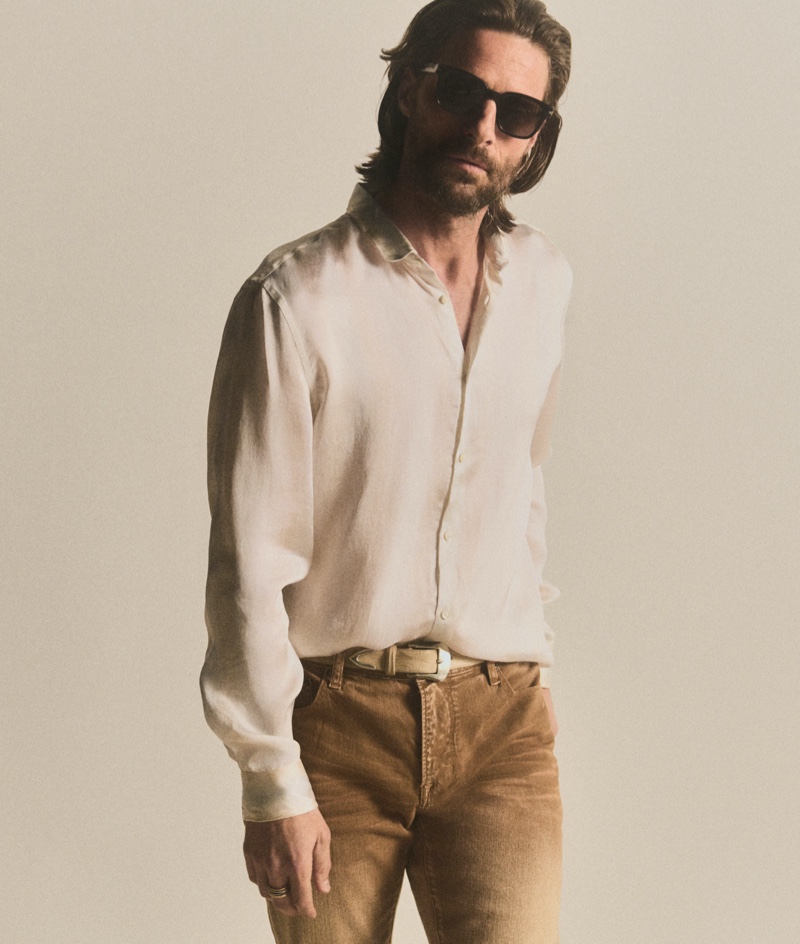 Tommy Dunn models a look from John Varvatos' pre-fall 2024 collection.