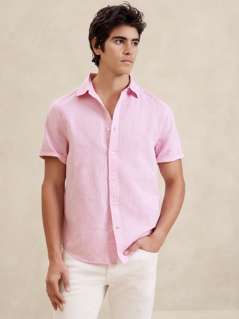 Center your summer wardrobe around light and breathable linen shirts.