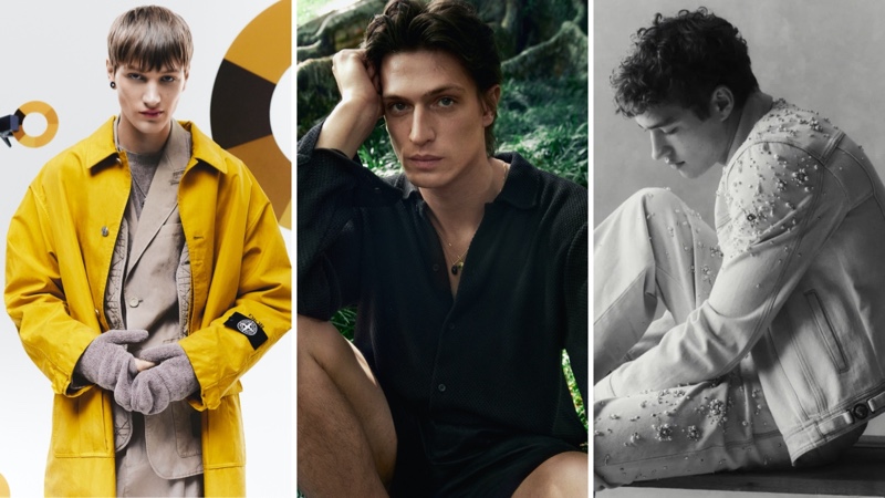 Trystan Ricketts for Dior and Stone Island fall 2024 collection, Edoardo Sebastianelli for H&M summer 2024 campaign, and Valentin Humbroich for Neiman Marcus.