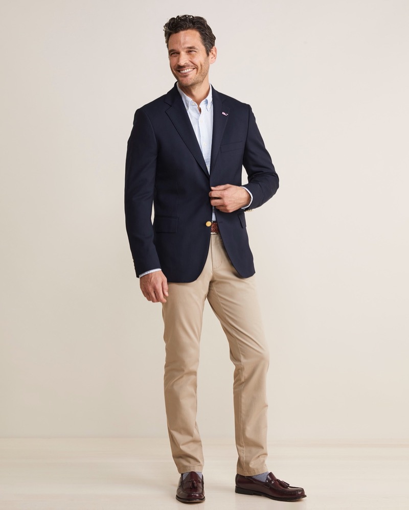 Navy blazer outfit Ivy League style men