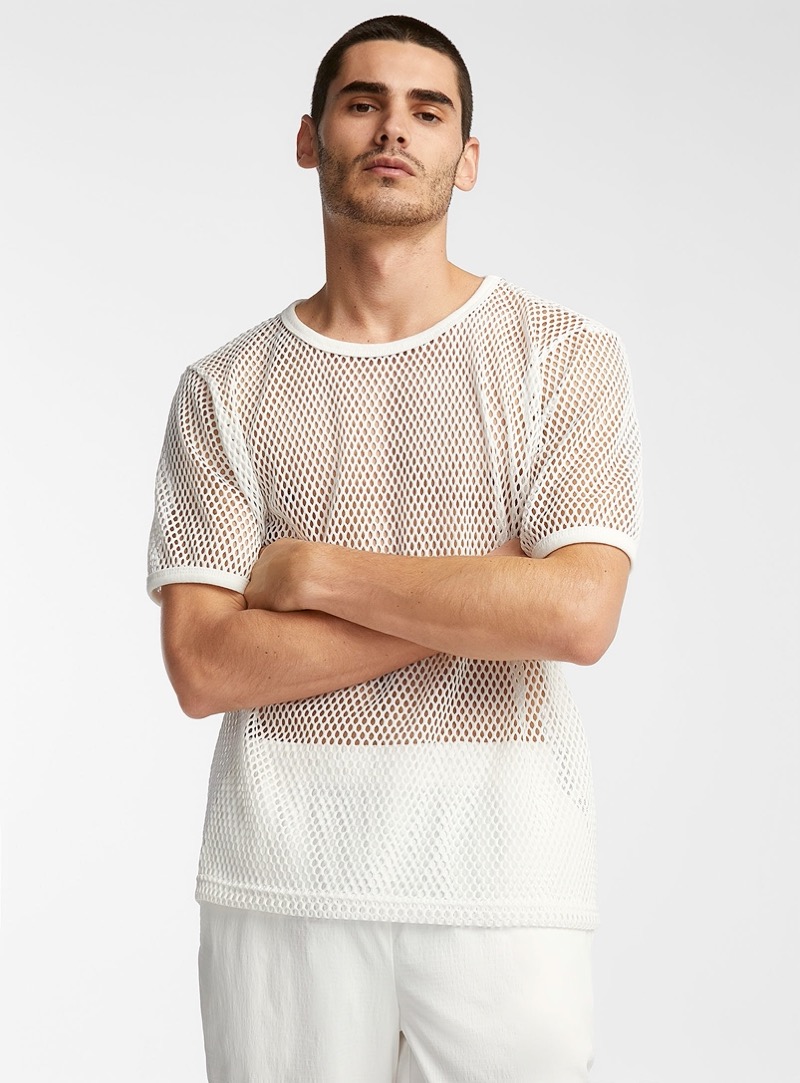 mesh t-shirt men summer trends