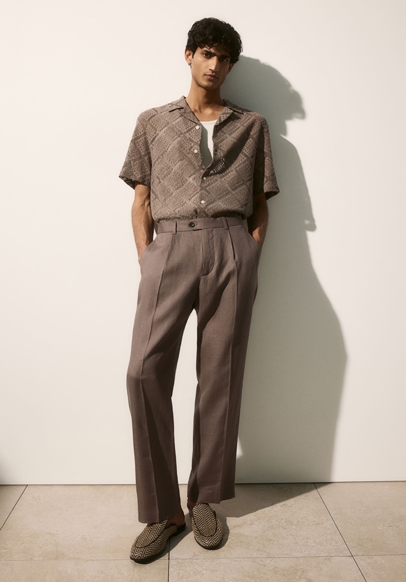 Resort Shirt Trousers Summer Wedding Outfit Men HM