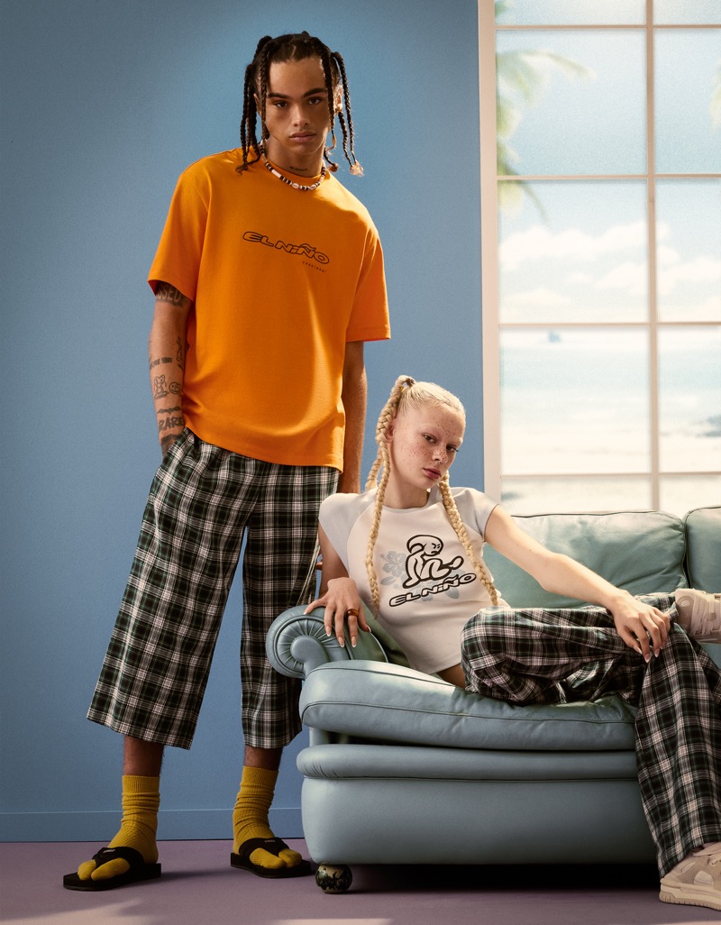 The BERSHKA x El Niño collaboration features a laid-back vibe with its casual statements. 