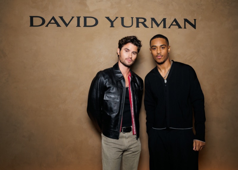 Actors Chase Stokes and Keith Powers bring double the charm, dressed in chic black outfits for David Yurman’s event. 