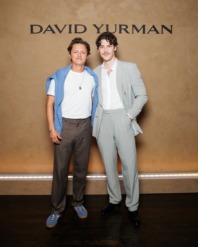 TikTok stars Connor Wood and Jack Innanen showcase their unique styles, pairing casual and formal elements at David Yurman’s party. 