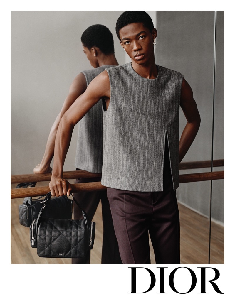 Muzakir Masahudu takes to the dance studio for Dior Men’s winter 2024 campaign.