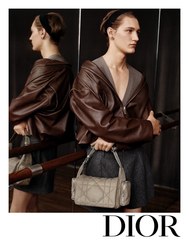 Trystan Ricketts takes hold of Dior Men’s Maxi Cannage bag for the brand’s winter 2024 campaign.