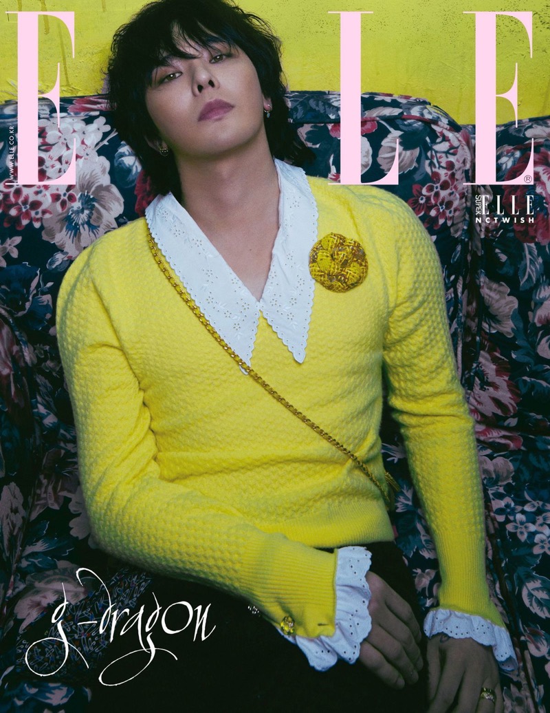 G-Dragon makes a yellow statement in Chanel for the cover of Elle Korea.