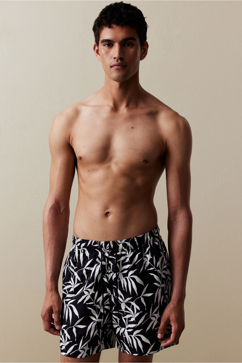 HM Leaf Print Swim Shorts