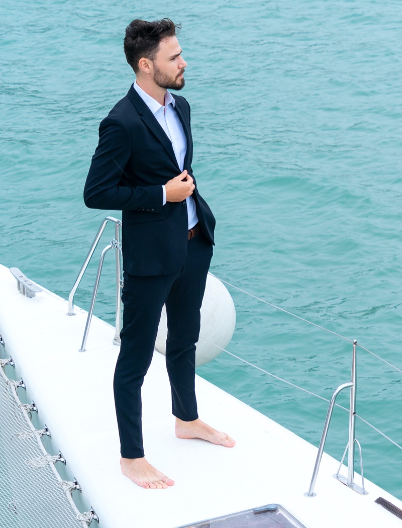 navy suit nautical style men