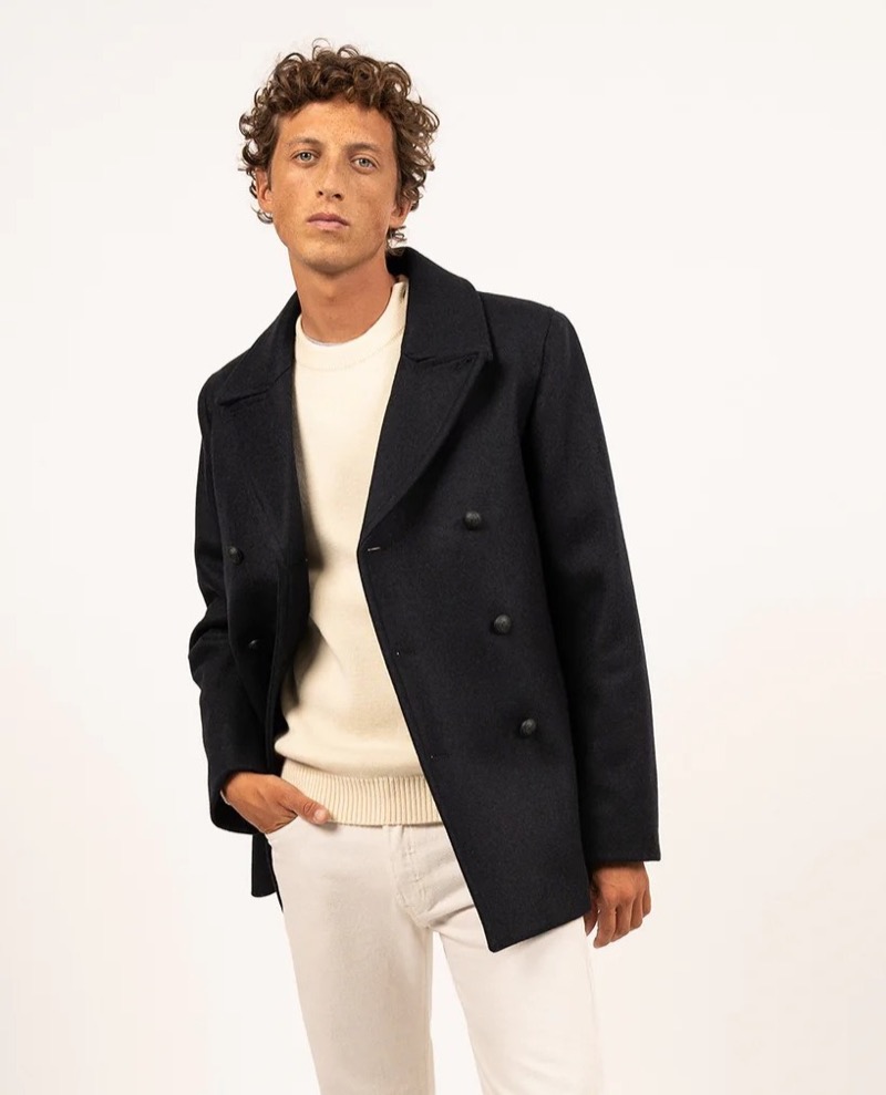 peacoat nautical style outerwear men Saint James