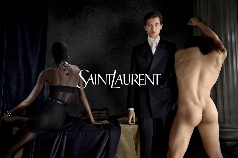 Justino Gonzalez is smashing in a double-breasted tuxedo for Saint Laurent’s winter 2024 campaign.