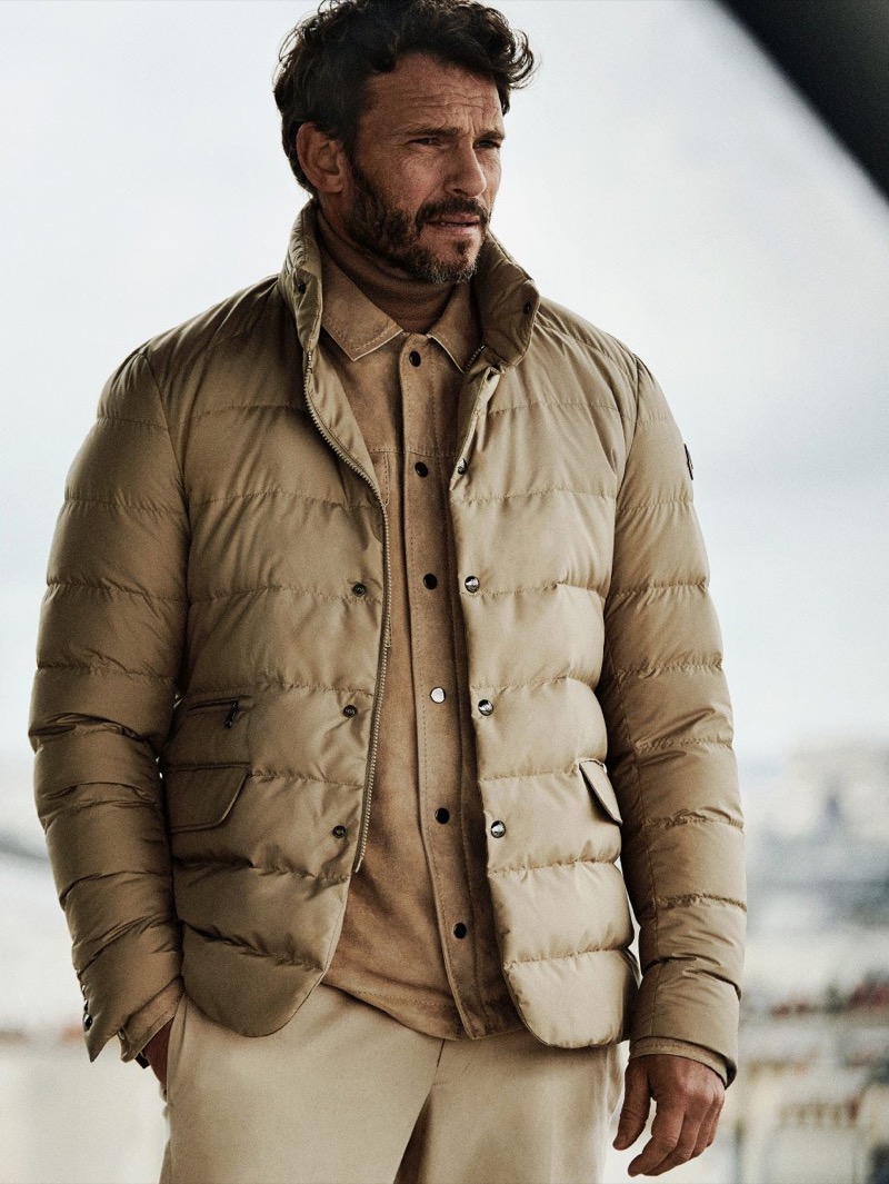 Embracing monochromatic dressing in camel tones, Arnaud Binard stars in Moncler’s fall-winter 2024 campaign.