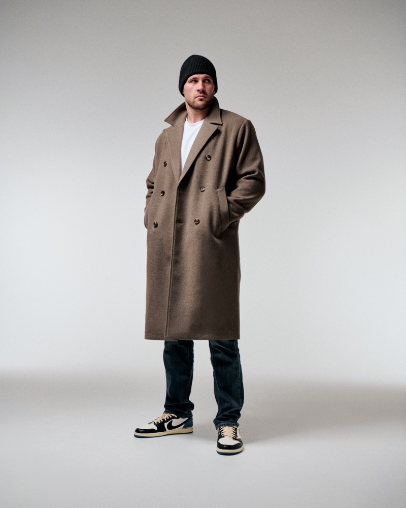 TJ Watt Abercrombie & Fitch Campaign 2024 Coat