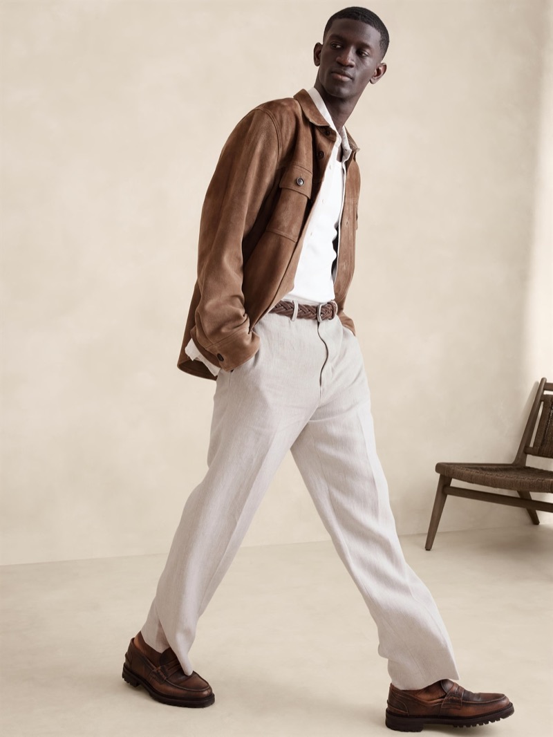 Banana Republic Tailored Straight Linen Pants