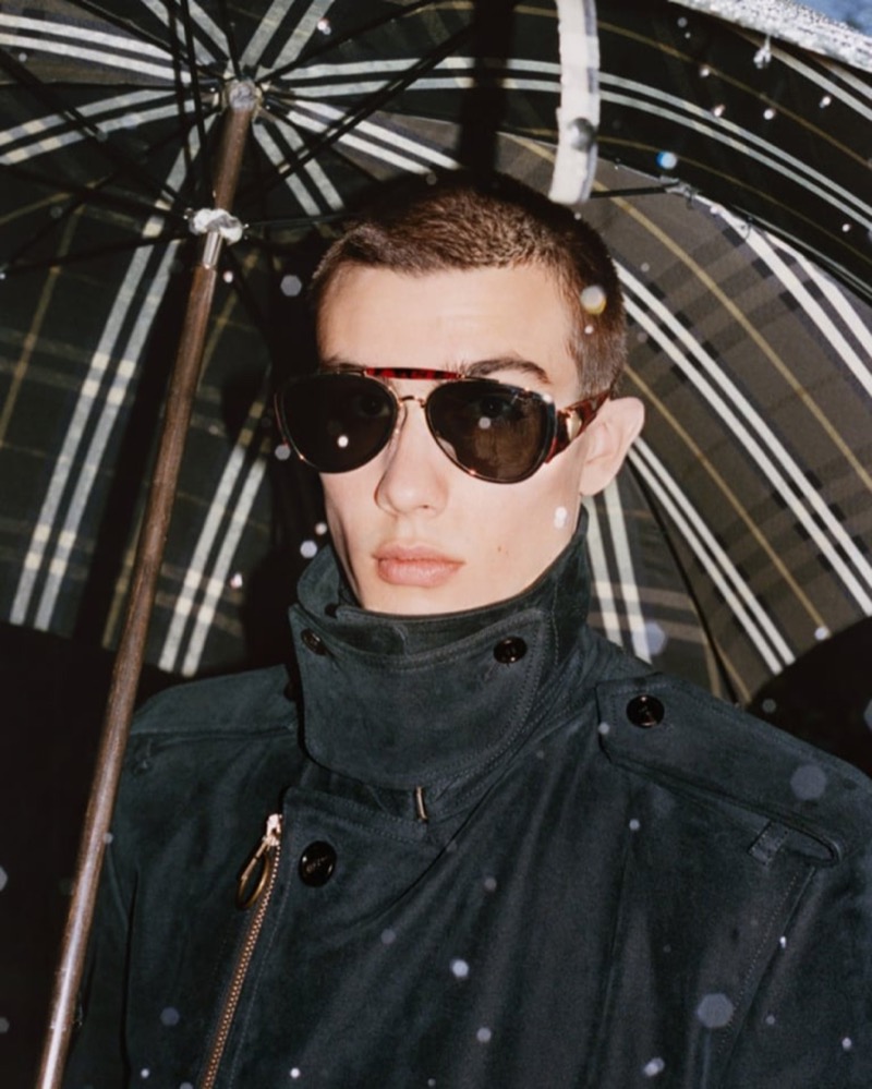 Jude Furnivall dons a trench for Burberry’s winter 2024 campaign.