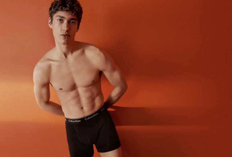 Valentin Humbroich models Calvin Klein’s signature boxer briefs.