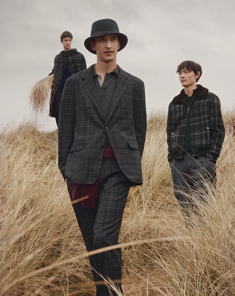 Canali unveils its fall-winter 2024 campaign starring models Théo le Grelle, Habib Masovic, and Pascal Thulin.