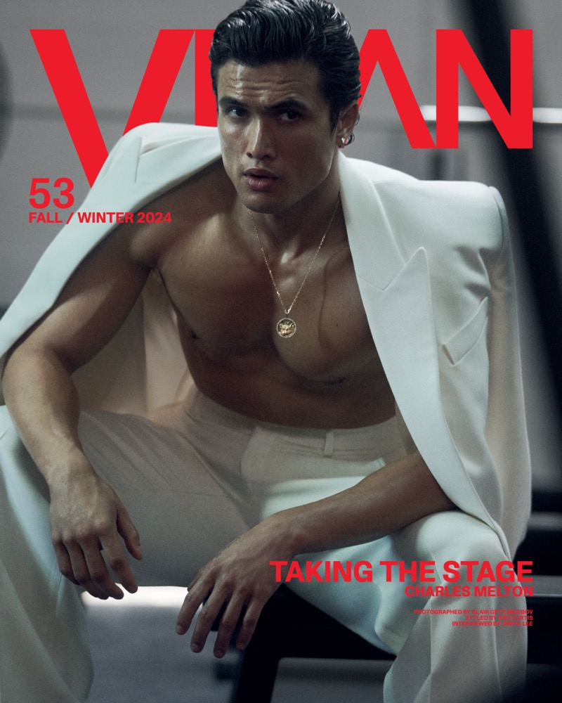 Charles Melton covers the fall-winter 2024 issue of VMAN in Valentino.