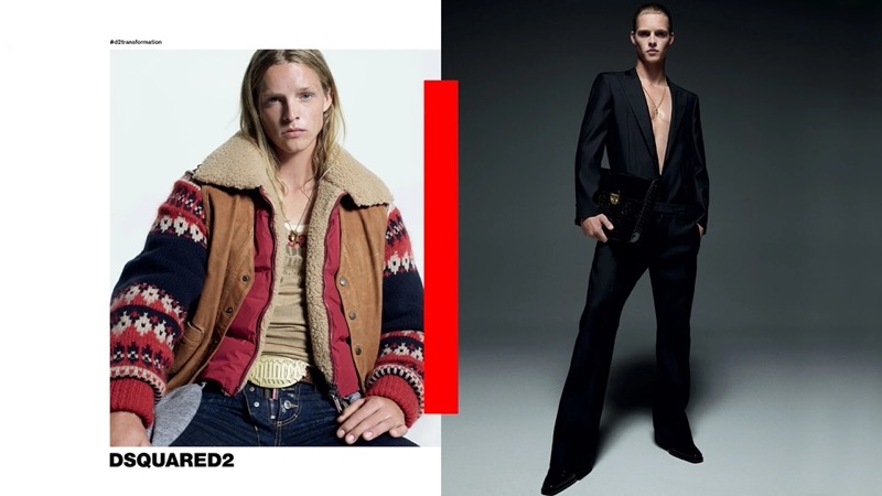 Dsquared2 unveils its fall-winter 2024 advertisement starring model Luke Champion. 