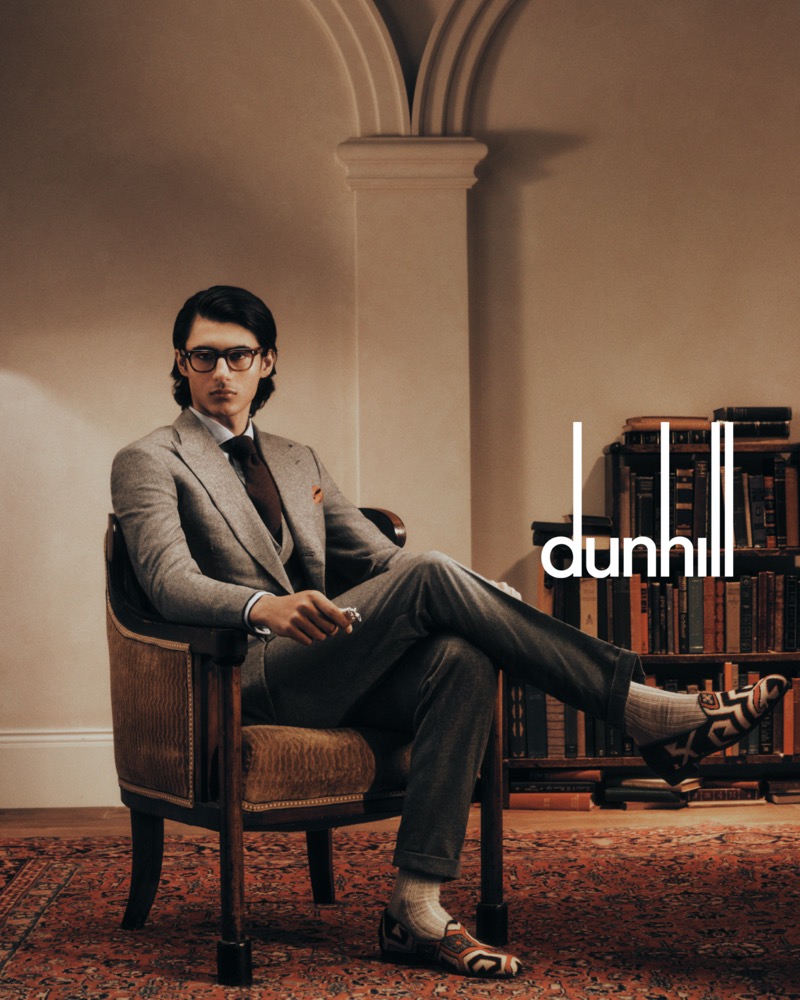 Akbar Shamji is a sleek vision in a three-piece suit for Dunhill’s fall-winter 2024 campaign.