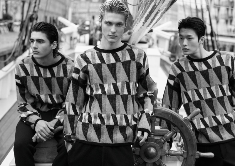 Emporio Armani revisits its archival knitwear for its Icon collection.