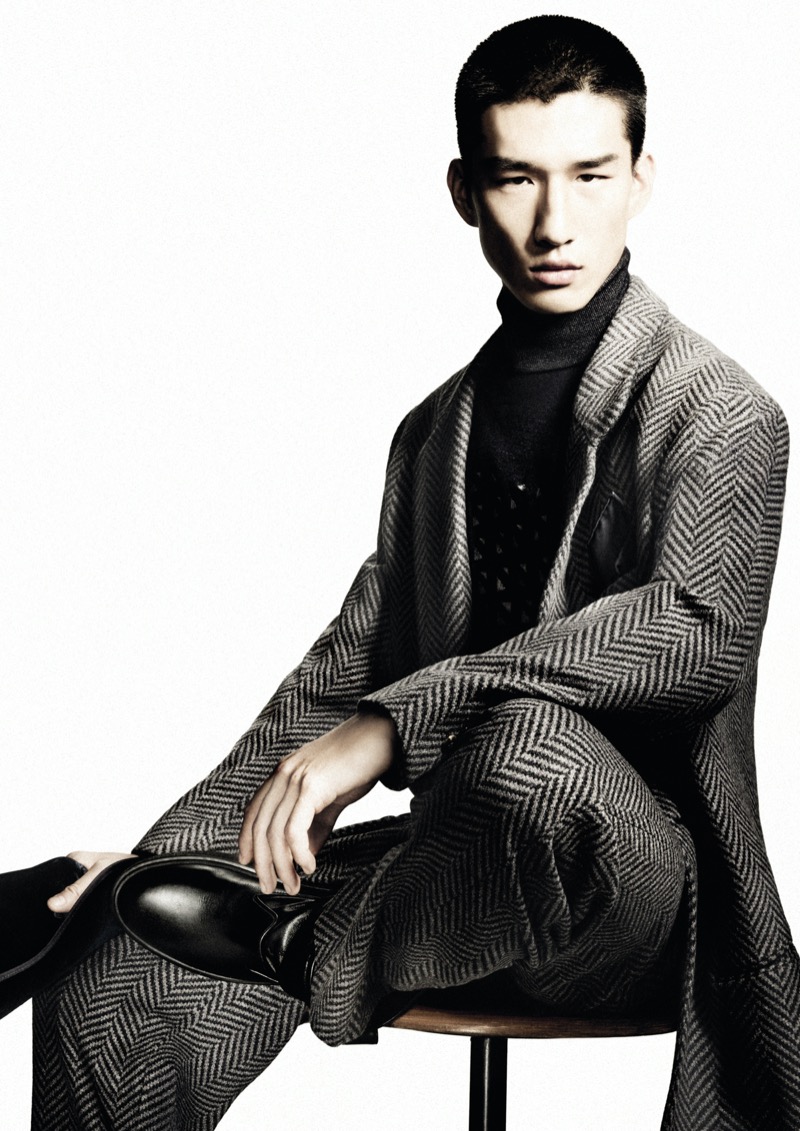 Long Li fronts Giorgio Armani’s fall-winter 2024 campaign.