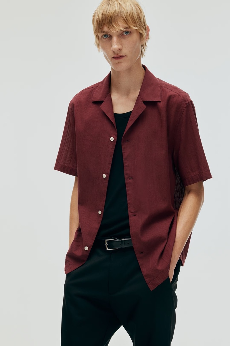 HM Men Textured Resort Shirt 2024