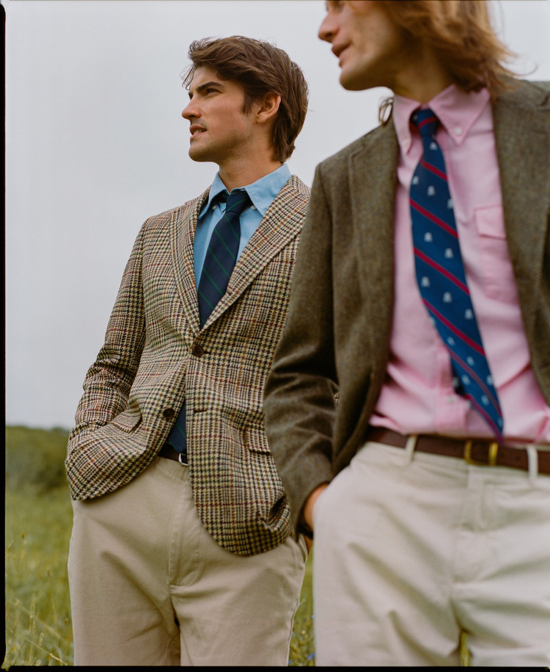 The J. Press Pennant Label fall-winter 2024 collection reflects classic Ivy League style with tweed jackets and chino pants.