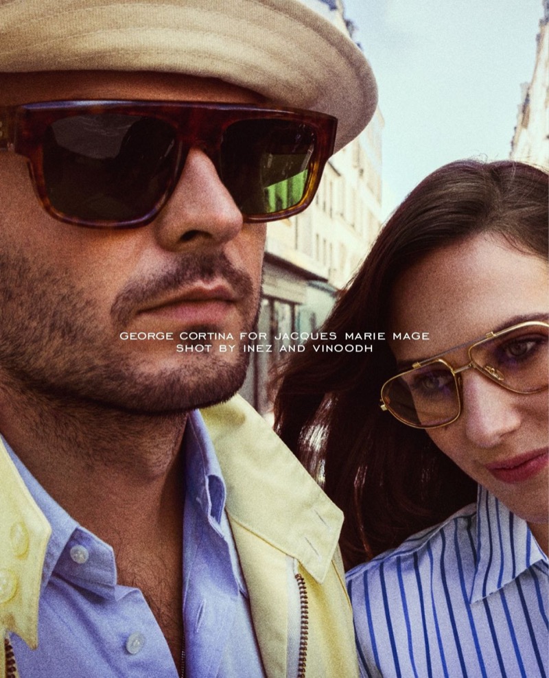 Jacques Marie Mage and George Cortina evoke Hollywood glamour with the bold Ritz sunglasses. 