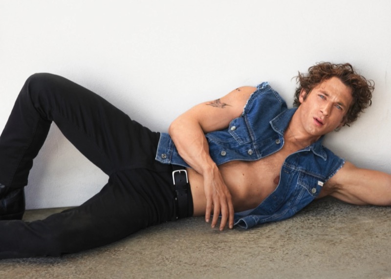 Jeremy Allen White rocks double denim for Calvin Klein’s fall 2024 campaign.