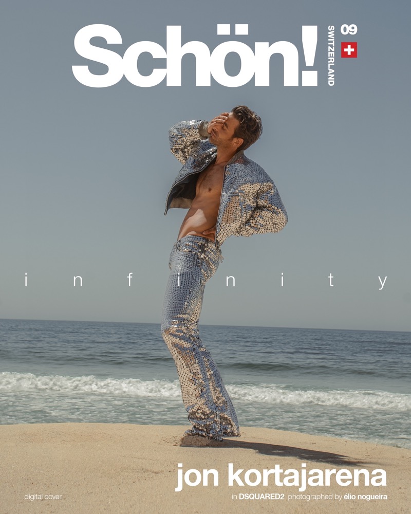 Spanish model Jon Kortajarena wears Dsquared2 for the cover of Schön! Switzerland.