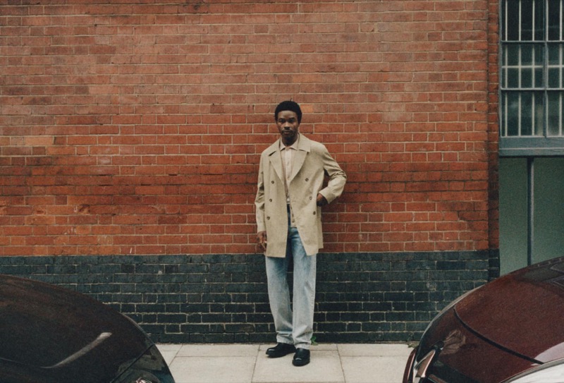 Julius God dons a short trench with Mango’s Haven jeans.