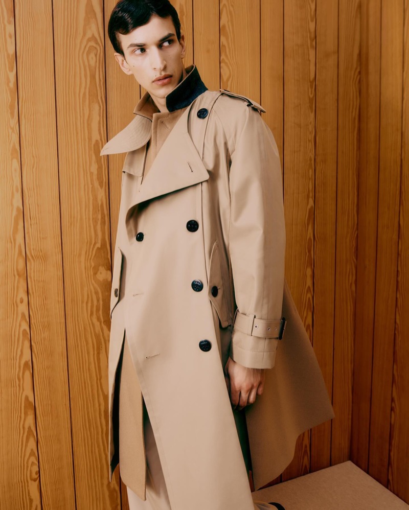 Sacai makes a bold statement with a flared trench this fall.