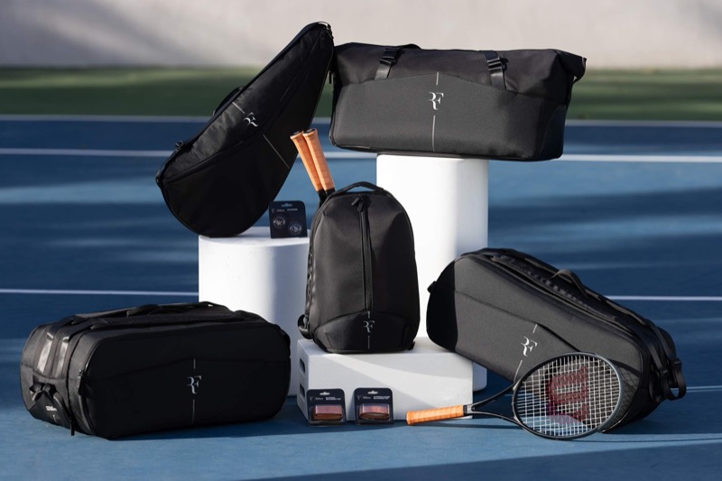 The RF Collection includes performance bags and accessories in addition to tennis rackets.