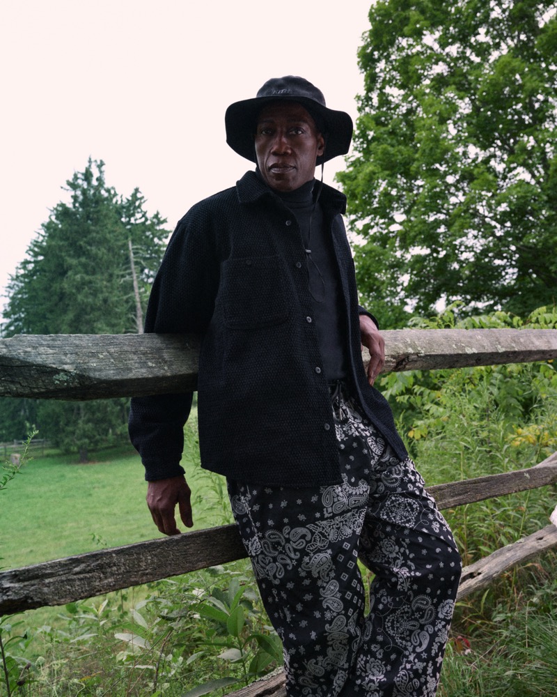 Actor Wesley Snipes makes a statement in bandana print pants for Kith’s fall 2024 advertisement.