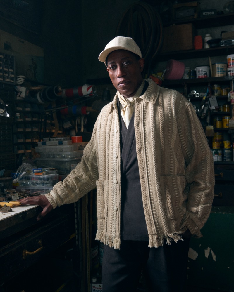 Donning a tweed overshirt, Wesley Snipes fronts Kith’s fall 2024 campaign.